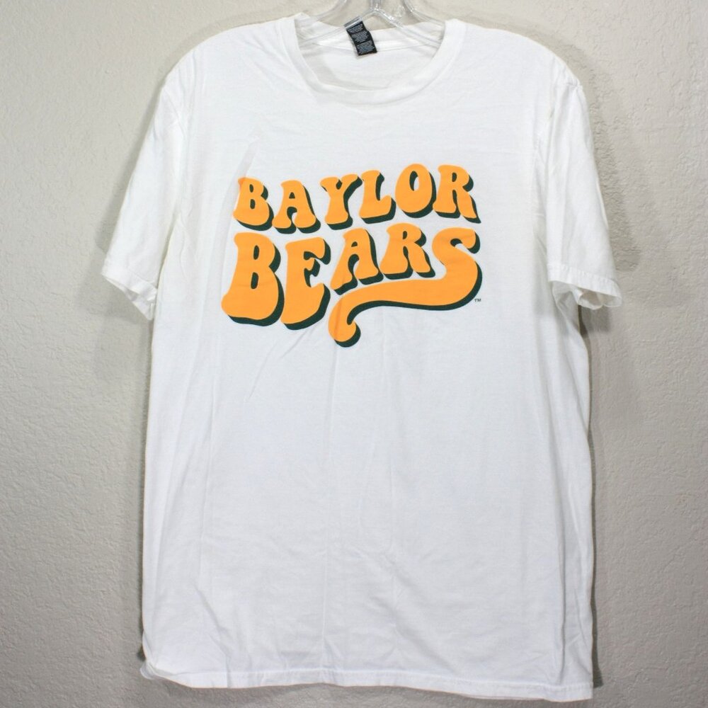 Baylor University White and Yellow T-Shirt Size Medium